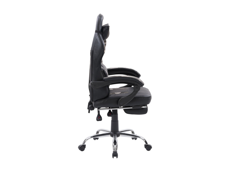 grey and black Gaming Chair with Footrest Demolisher Collection product image by CorLiving