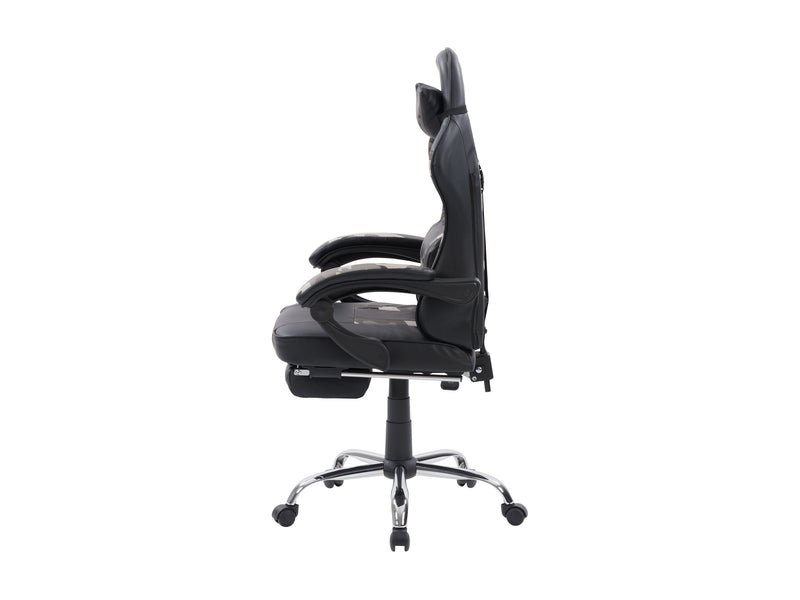 grey and black Gaming Chair with Footrest Demolisher Collection product image by CorLiving