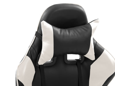 white and black Recliner Gaming Chair Predator Collection detail image by CorLiving#color_white-and-black