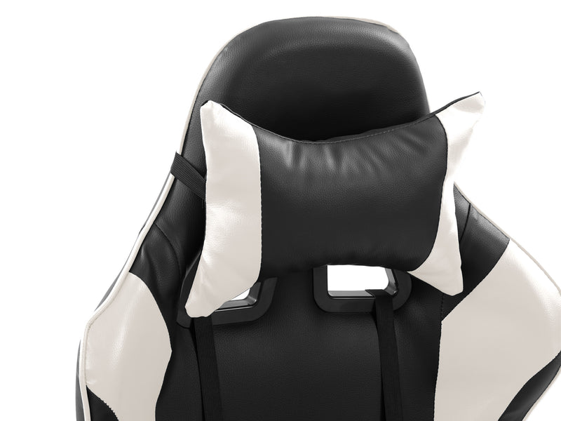white and black Recliner Gaming Chair Predator Collection detail image by CorLiving