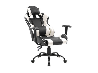 white and black Recliner Gaming Chair Predator Collection product image by CorLiving#color_white-and-black