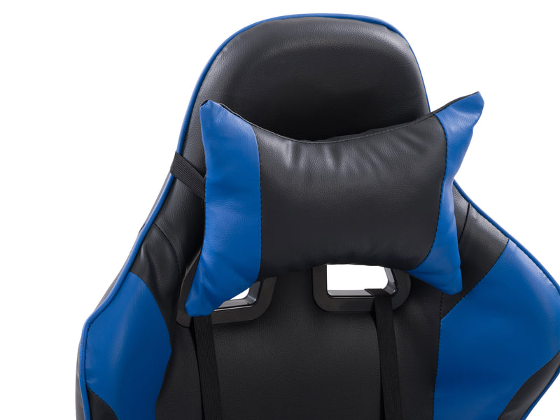 blue and black Recliner Gaming Chair Predator Collection detail image by CorLiving