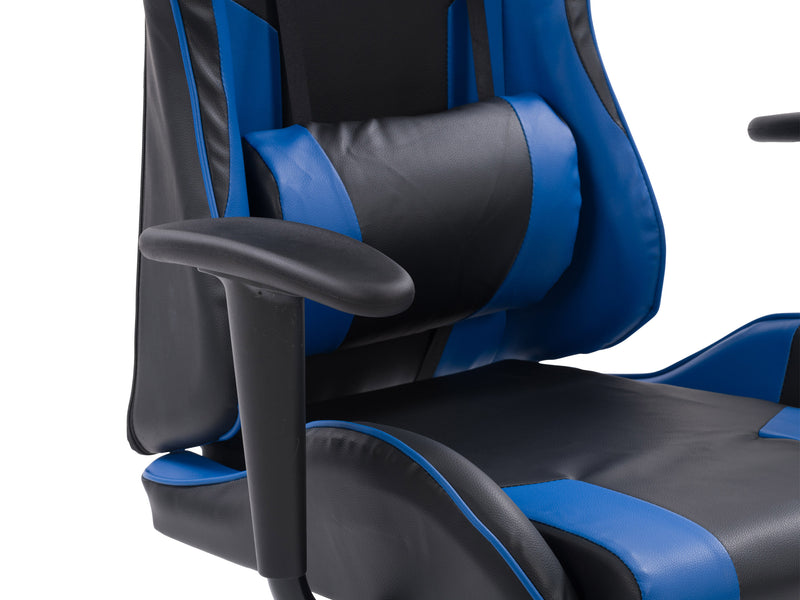 blue and black Recliner Gaming Chair Predator Collection detail image by CorLiving