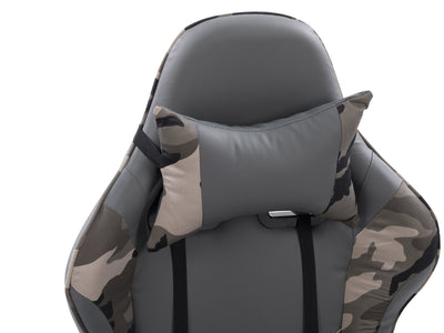 grey and camo Recliner Gaming Chair Predator Collection detail image by CorLiving#color_grey-and-camo