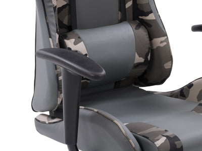grey and camo Recliner Gaming Chair Predator Collection detail image by CorLiving#color_grey-and-camo