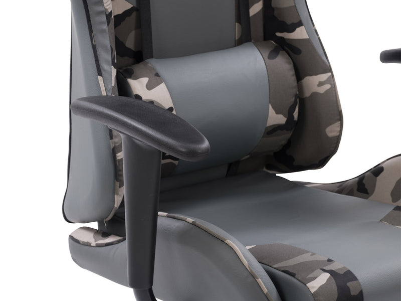 grey and camo Recliner Gaming Chair Predator Collection detail image by CorLiving